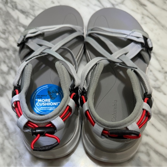 Columbia, Sunrise Expedition Sandal, Size 6, Grey Ice & Red Lily - Picture 3 of 4